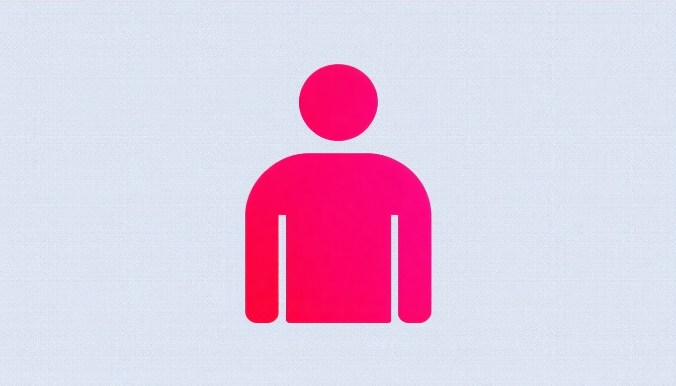 The icon features a sleek design embodying a stylized representation a person that gives it depth The vibrant shade of ff3a5c a bold pinkishred dominates the icon drawing attention and conveying a sense of urgency and importance The overall look is m-1