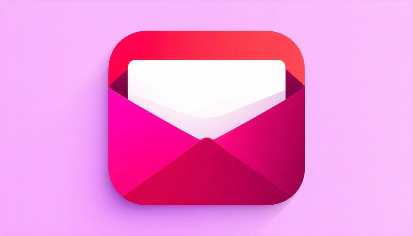 The icon features a sleek design embodying a stylized representation of an email template with a subtle texture that gives it depth The vibrant shade of ff3a5c a bold pinkishred dominates the icon drawing attention and conveying a sense of urgency an-2